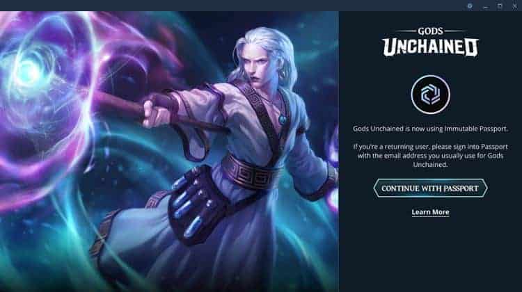 Gods Unchained - Immutable Passport login