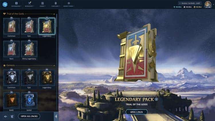 Gods Unchained - New pack opening UI