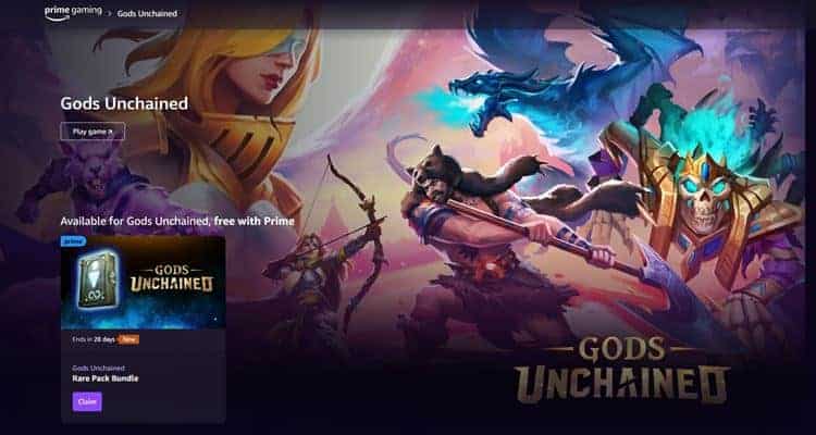 Gods Unchained disponible en Amazon Prime Gaming 2023
